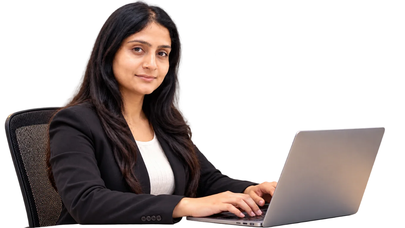 Codifyguru team member working on a laptop