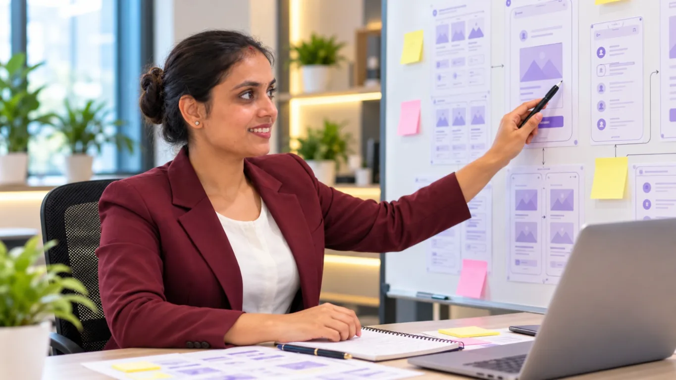Codifyguru designer planning a project at a whiteboard